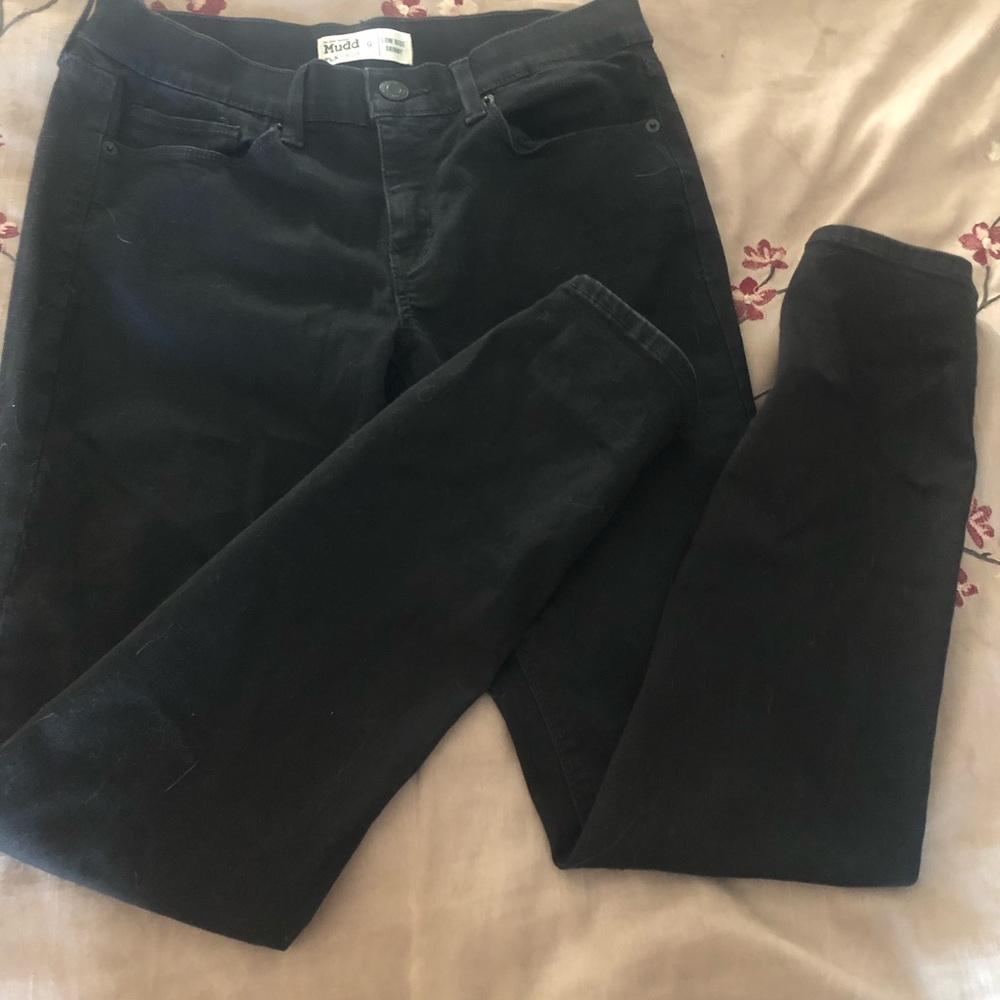mudd black skinny low rise